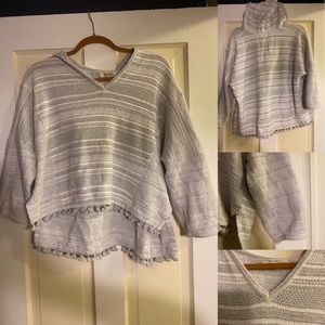 Madewell Baja cropped Pom Pom hoodie